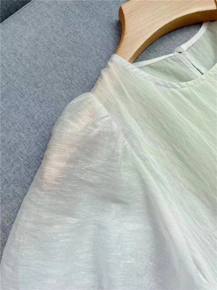 

2023 Summer New French Sweet Dress Women Gradient Tie-dye Irregular Two-piece Dress Female Brand S High Quality Robe