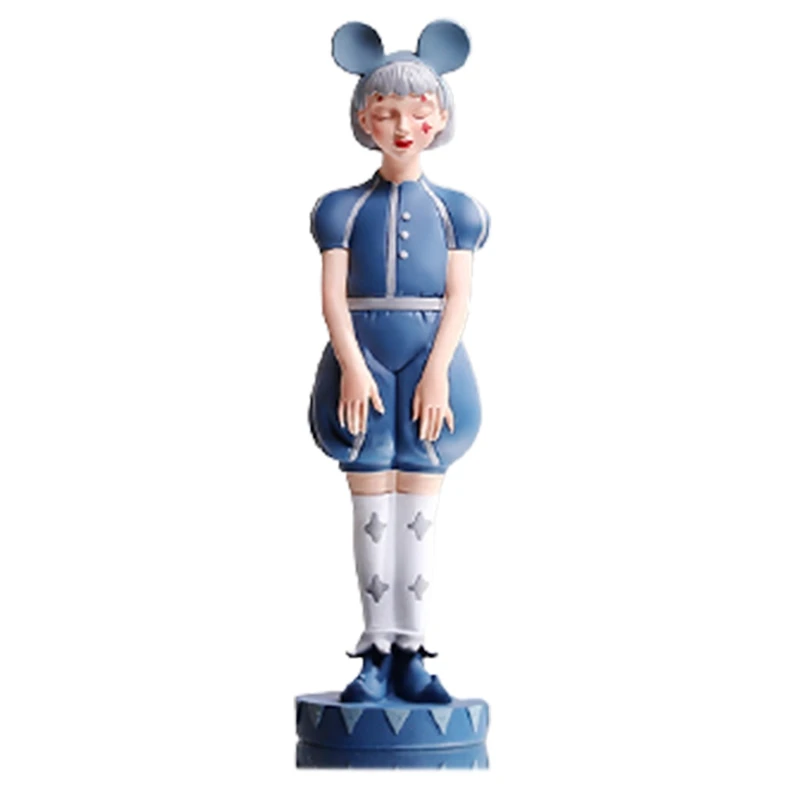 

Скандинавская статуя цирк девушка из смолы украшение для крыльца гостиной ТВ кабинета настольное украшение
