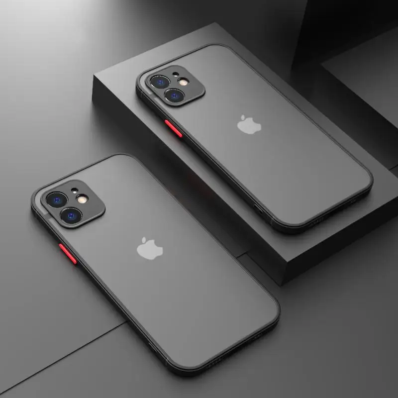 

Luxury Silicone Shockproof Matte Phone Case For iPhone 13 11 12 Pro Max Mini XS XR 7 8 Plus SE 2020 Ultra Thin Transparent Cover