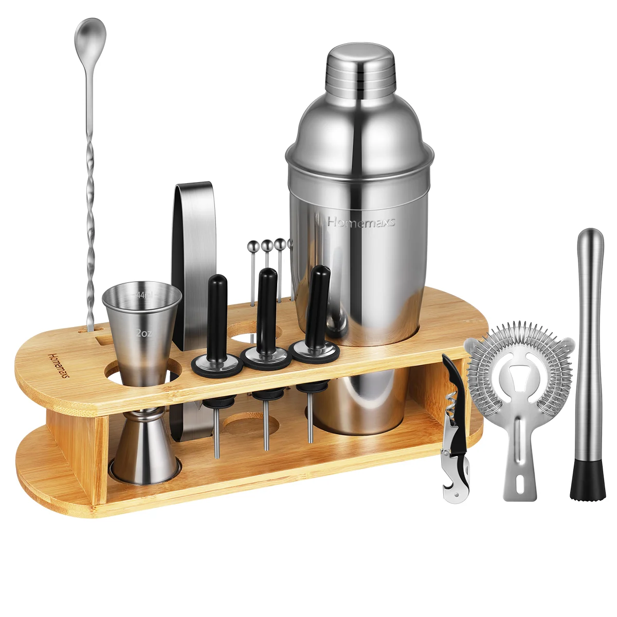 17PCS/set Mixer Drink Bartender Stainless Steel Shaker Stainless Steel Bar Set Kit Martini Tools Bar Set
