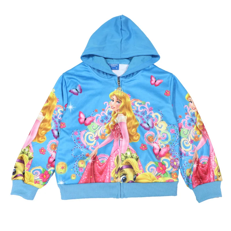 

Cute Girl Hoodie Toon Disney Disney Long Hair Print Children's sweatshirt baby zipper jacket children's clothes girl coat