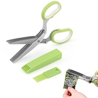 kitchen herb scissors 4 packs herb scissors set potato peelers for kitchen stainless steel 5 blade herb scissors for chard