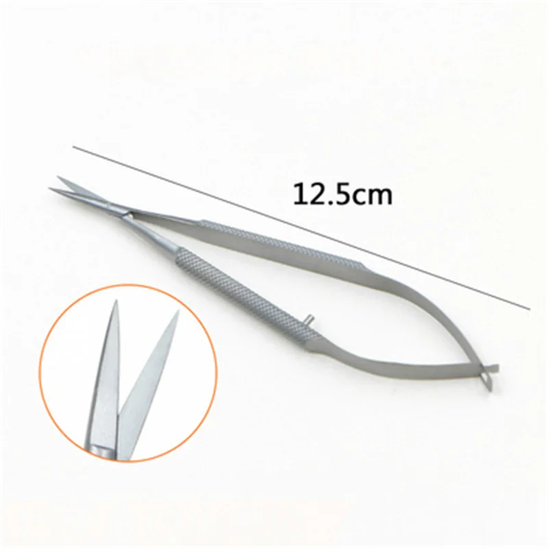 Stainless Steel Ophthalmic Microscissors 12.5cm Straight Shear Corneal Suture Removal Shear Double Eyelid Surgery Canthole Openi