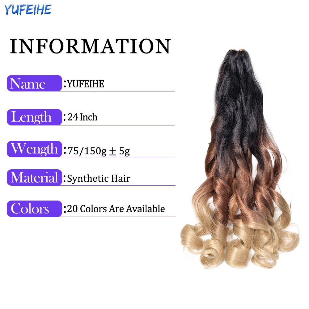 Спиральные завитки волос для косичек 24 дюйма, синтетические французские омбре крючком для черных женщин, блонд волны.