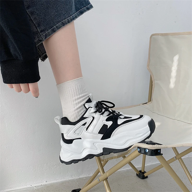 

Platform Sneakers Women 2022 Spring Autumn Chunky Sneakers Shoes Tennis Female Casual Thick Sole Women's Sports Shoes New A0-50