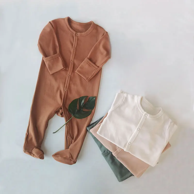 Baby Kids Cotton Jumpsuits Spring Long Sleeve Footed Rompers for Boys and Girls Autumn Newborn Infants One-piece Clothes | Детская