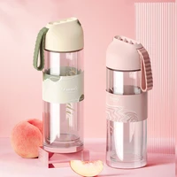 new double layer glass bottle clear cute hot water bottles portable glass tea cup eco friendly waterbottle free shipping items