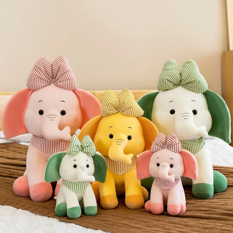 

Плюшевая кукла-животное, мягкая кукла-Слон, сопровождающие аксессуары, украшение детской комнаты, экологически чистая плюшевая кукла, прия...