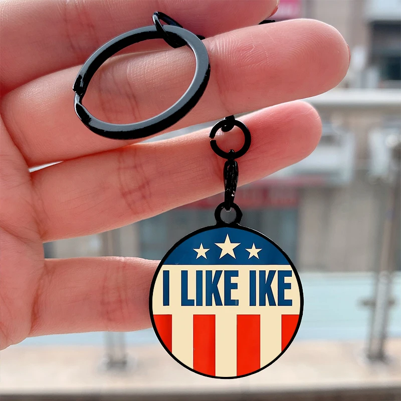 

Fashion I Like Ike gifts Cool Key Tag Motorcycles Cars Backpack Chaveiro Keychain For Friends Key Ring Gifts Accessories