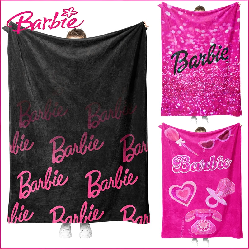 

Barbie Flannel Blanket Fashion Printed Winter Warm Sofa Blanket Soft and Comfortable Air Conditioning Blanket Girl Mattress