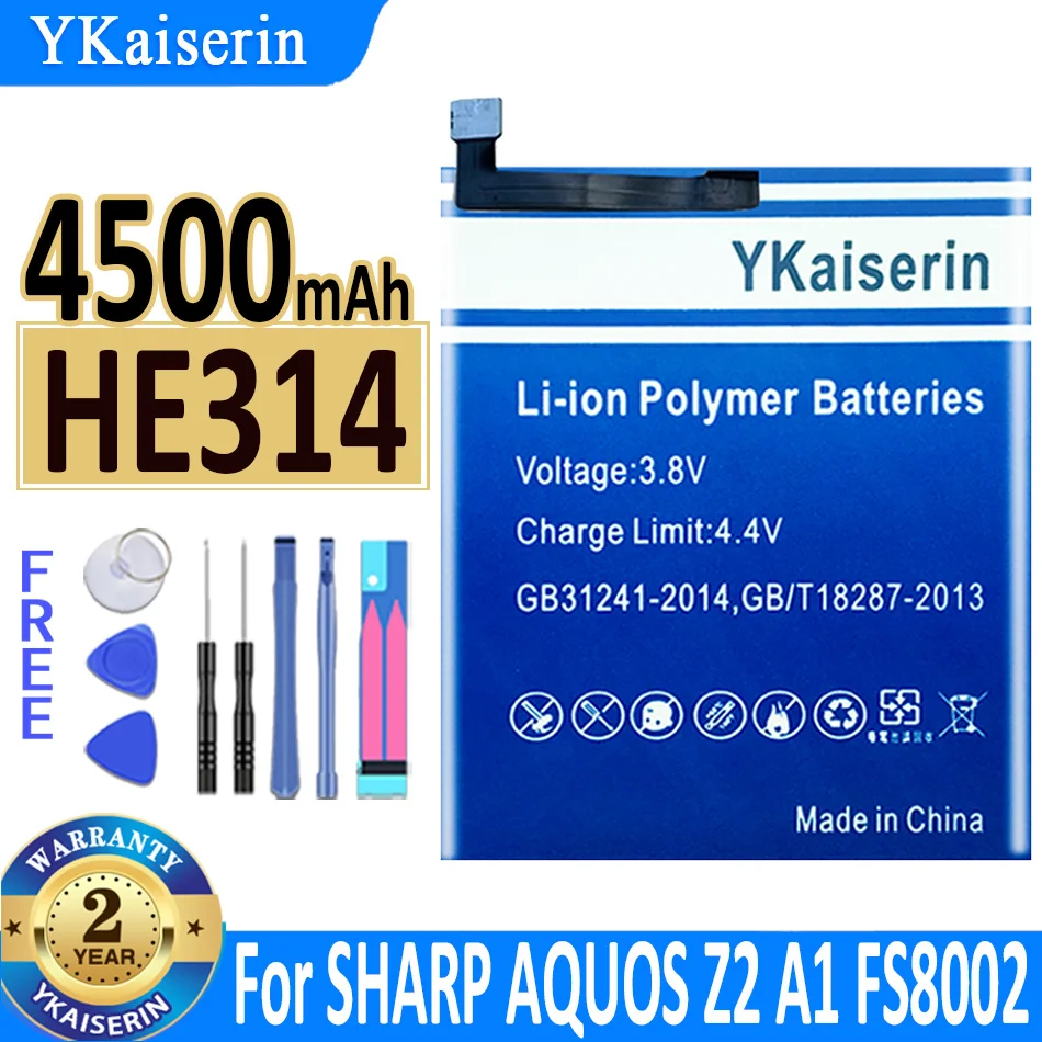 

4500mAh YKaiserin Battery HE314 for SHARP AQUOS Z2 A1 FS8002 Bateria + Tracking Number