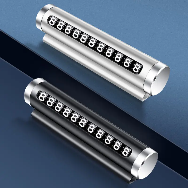 

Металлическая Автомобильная карточка для временной парковки, универсальная поворотная табличка с номером телефона, Алюминиевые наклейки, ...