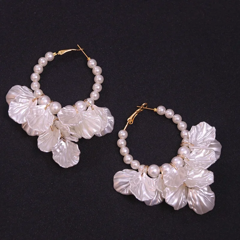 Винтажные акриловые серьги-кольца с белыми кисточками и кленовыми листьями для