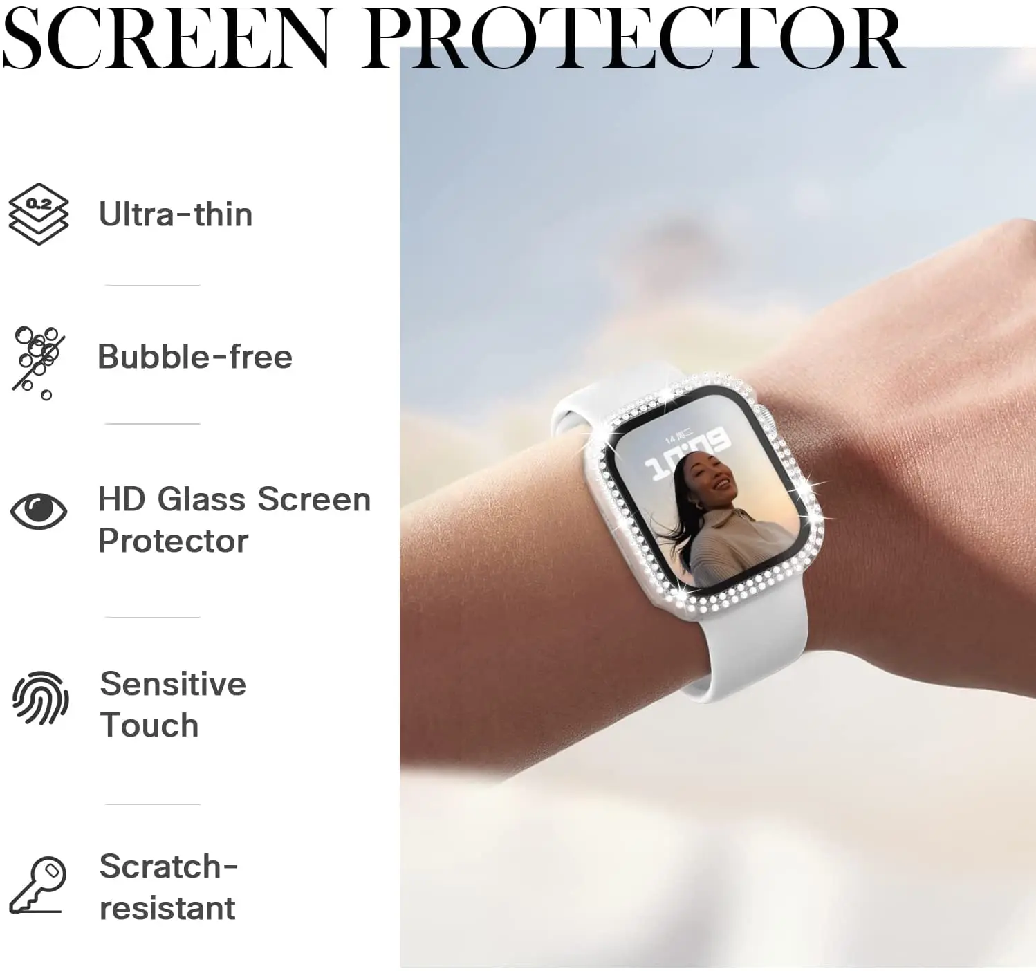 Чехол-бампер с алмазами защитный чехол для Apple Watch серии 7 6 SE 5 4 3 38 мм 42 Iwatch 45 41 40 44 |