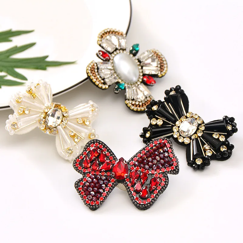 

Handmade Nail Bead Patches for Clothing Bow Tie DIY Badges Hat Clothing Accessories Water Diamond Patch Without Glue Sewing