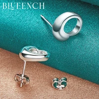 blueench 925 sterling silver irregular round stud earrings earrings for women engagement wedding simple fashion jewelry