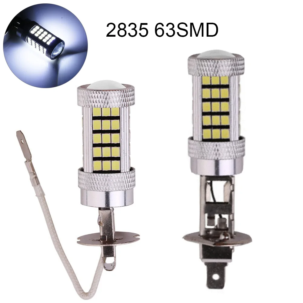 

1 Pcs Big Promotion H1 H3 High Power 2835 63SMD LED Bulb White Car Auto Headlight Fog Head Lights Lamp DC 12V
