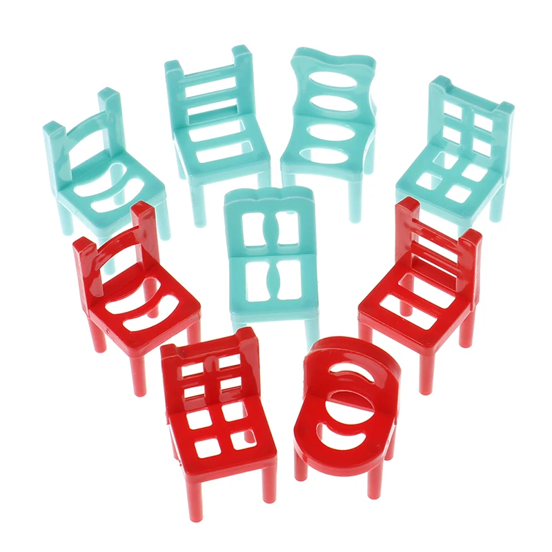 

1Pcs 1:12 Dollhouse Miniature Plastic Chair Model For Doll House Decor Furniture Accessories Toys Color Random