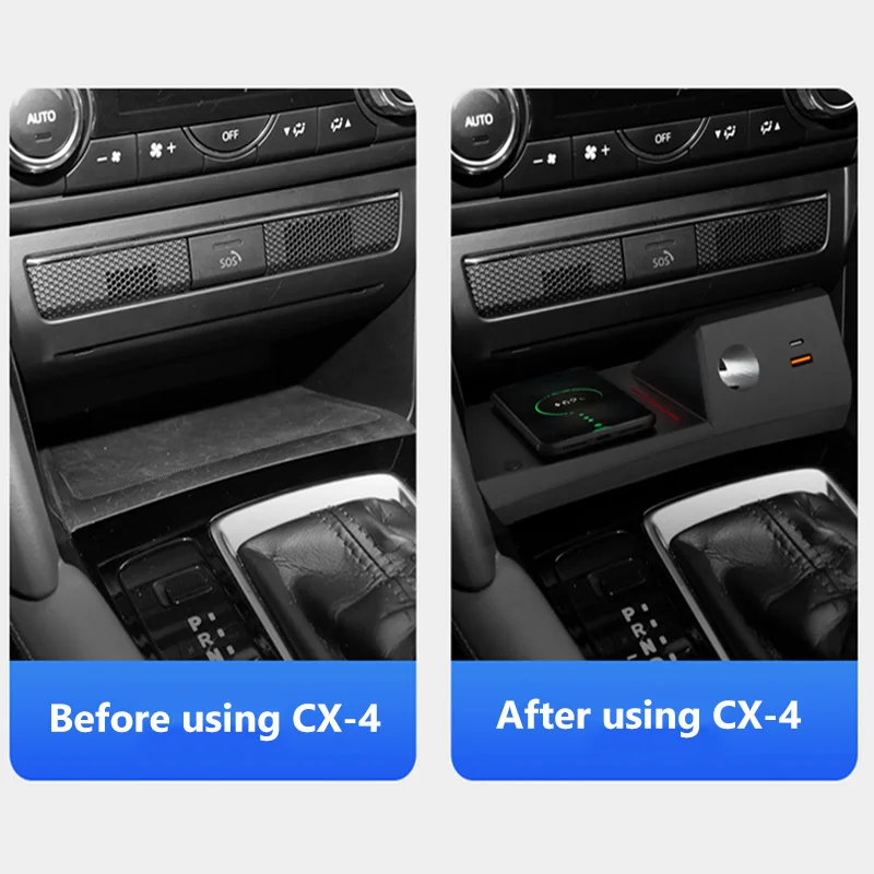 Автомобильное беспроводное зарядное устройство 15 Вт для Mazda CX-4 CX4 2020 2021 быстрая