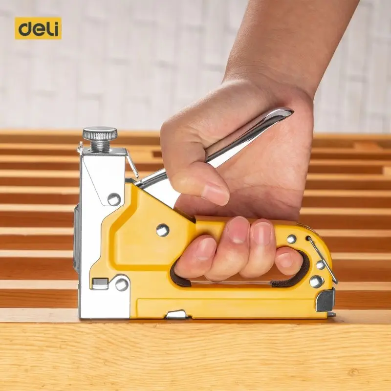 Staple Gun set with 6000 Nails for box making, packaging, furniture, decoration, leather, rattan and shoe making industries