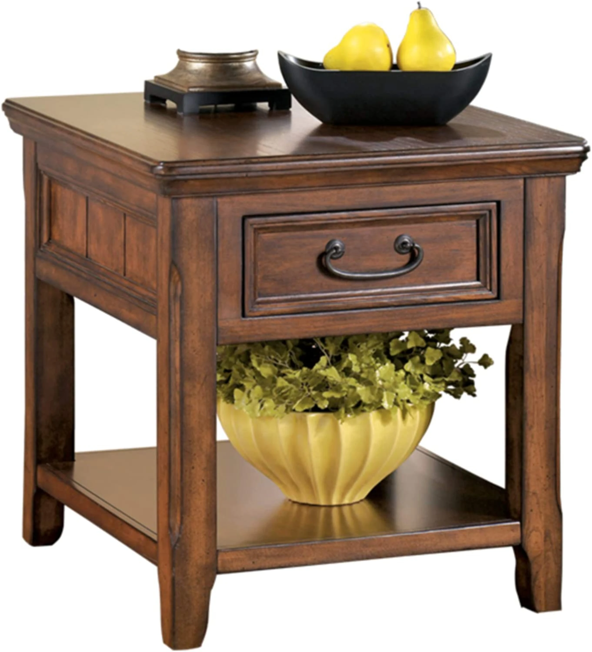 

Design by Ashley Woodboro Traditional Square End Table with Drawer, Dark Brown