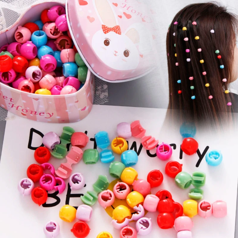 

30-100pcs Buckle Candy Color Beads Hairpin Braide Hair Clip Claw Small Catch Clips Girls Hairpin Barrette Headwear Styling Tools
