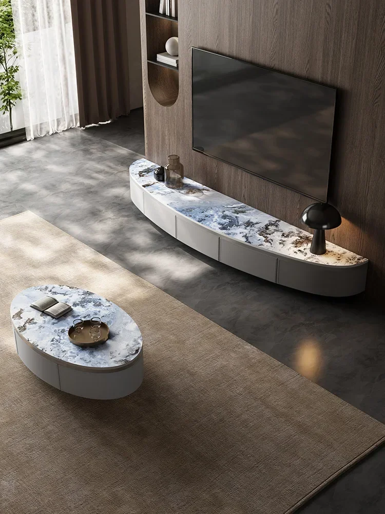 Светильник роскошный современный тонкий каменный столик для телевизора