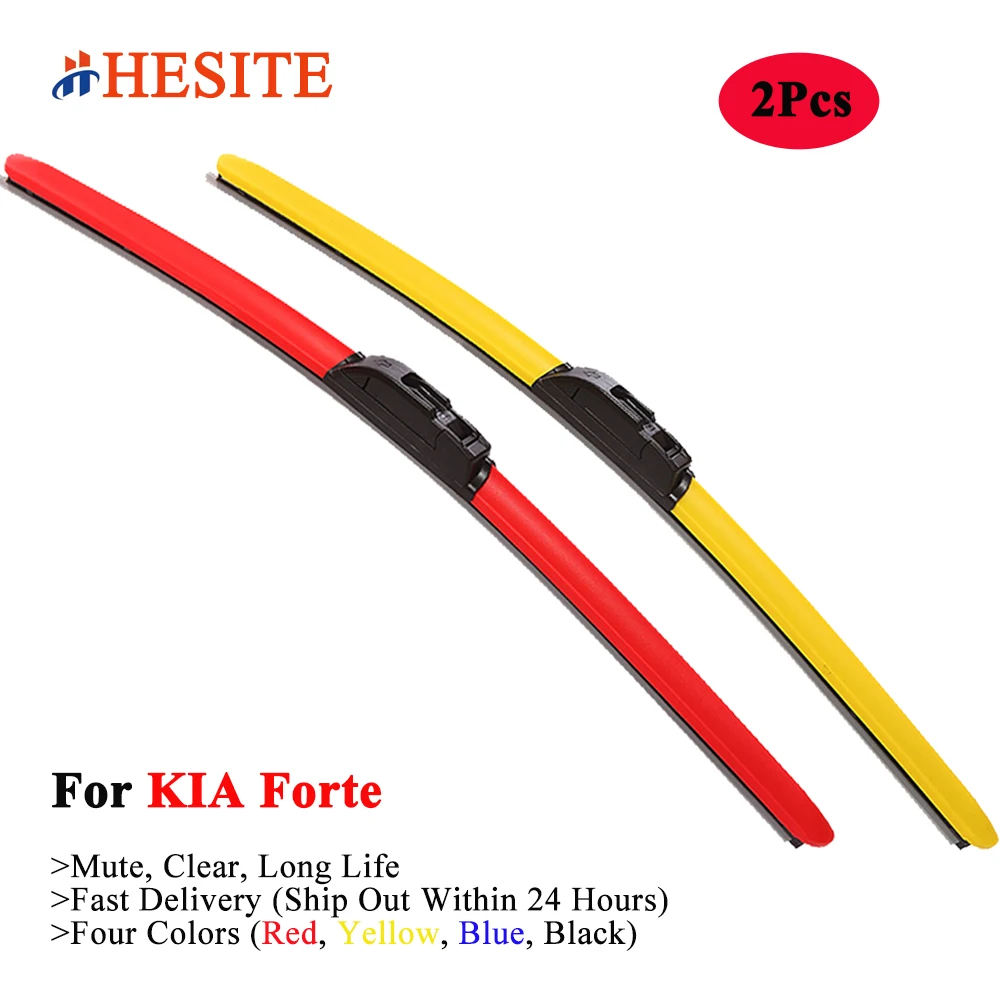 

Colorful Car Windshield Hybrid Wipers For KIA Forte 5 K3 2010 2011 2012 2014 2017 2019 Yellow Blue Winter Frameless Wiper Blades