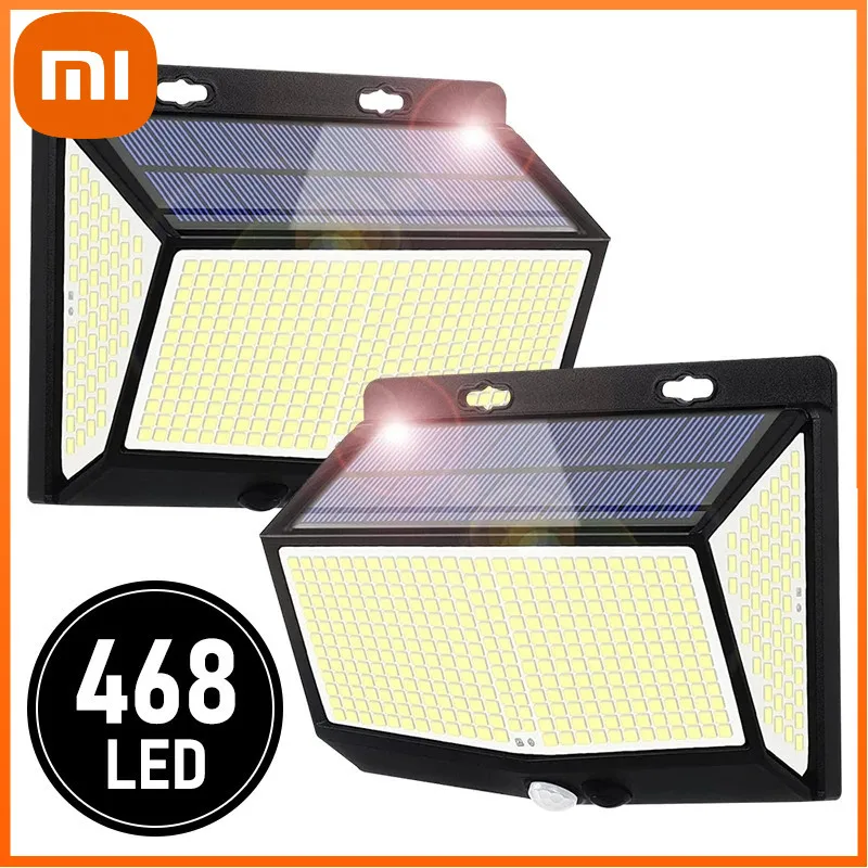 

Уличная лампа Xiaomi на солнечной батарее, 3 режима, 468 светодиодов