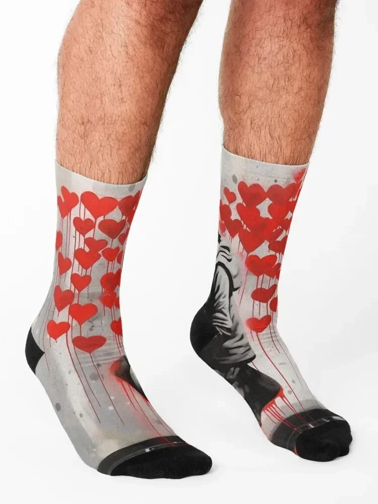 Носки Bansky Girl Love Heart Street хлопковые роскошные носки с подогревом для бега мужские и