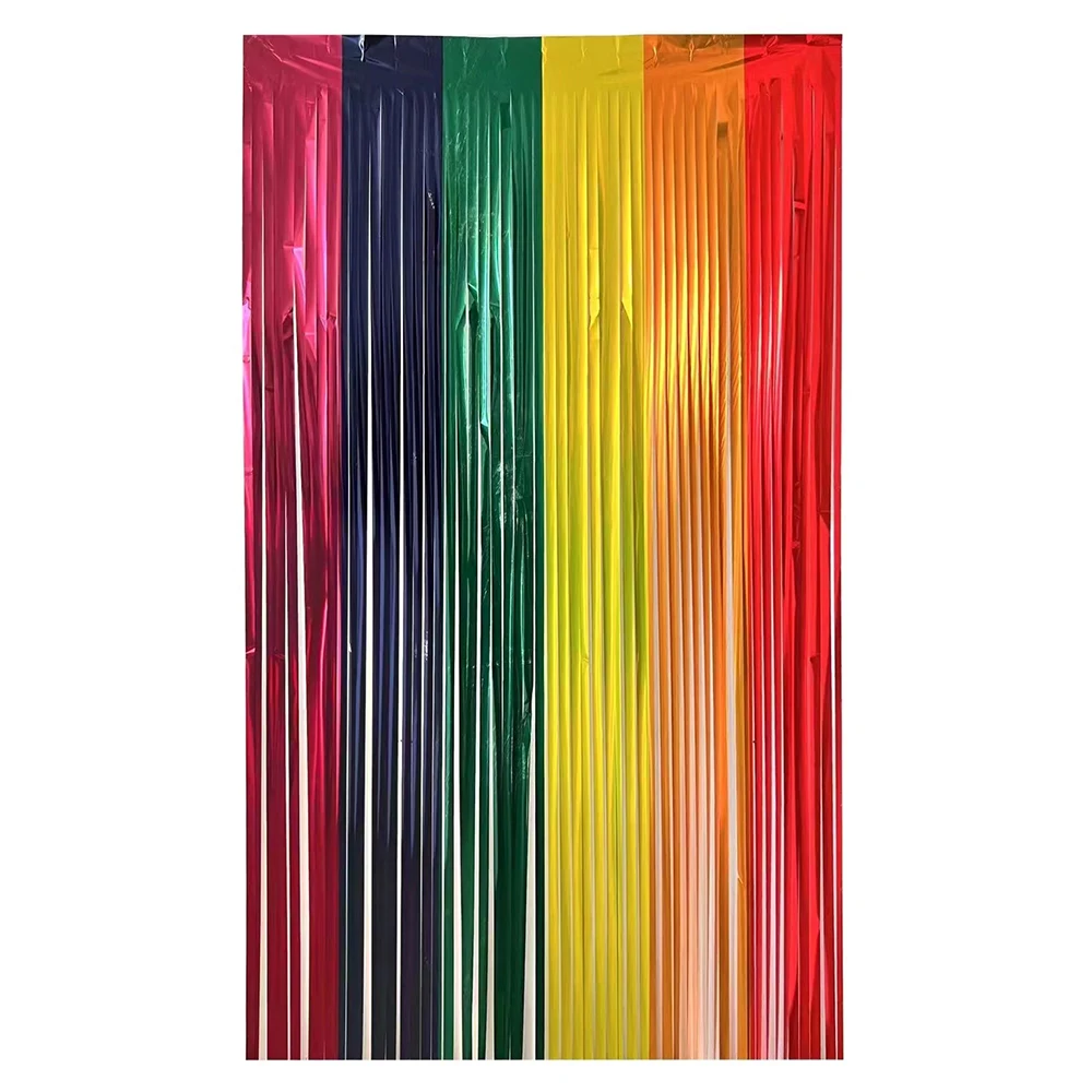 Радужные занавески с бахромой из фольги 6 цветов мишура металлические растяжки