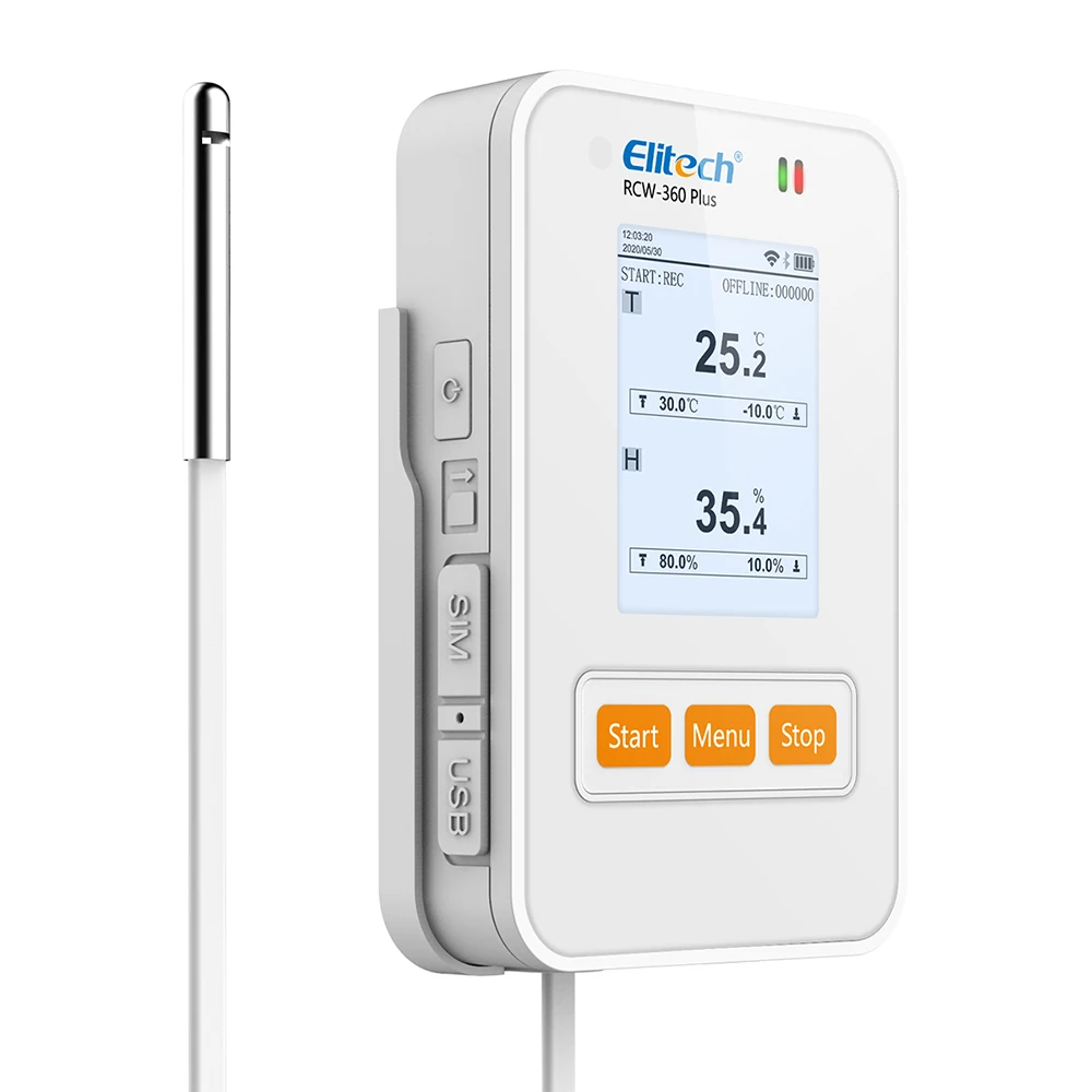 

Elitech RCW-360 Plus WiFi Temperature and Humidity Data Logger External Sensor Temperature Recorder Data Logger APP Cloud Data S
