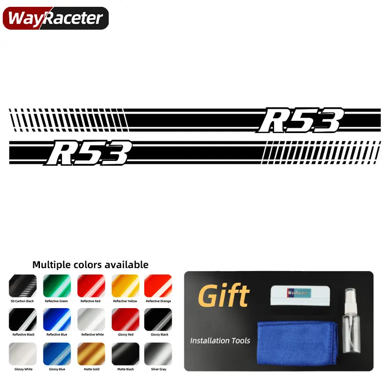 

Наклейка на юбку с боковыми полосками двери, 2 шт., графическая наклейка для MINI Cooper R50, R52, R53, R56, R57, R55, F54, R58, R59, R60, F60, F55, F56, F57, JCW