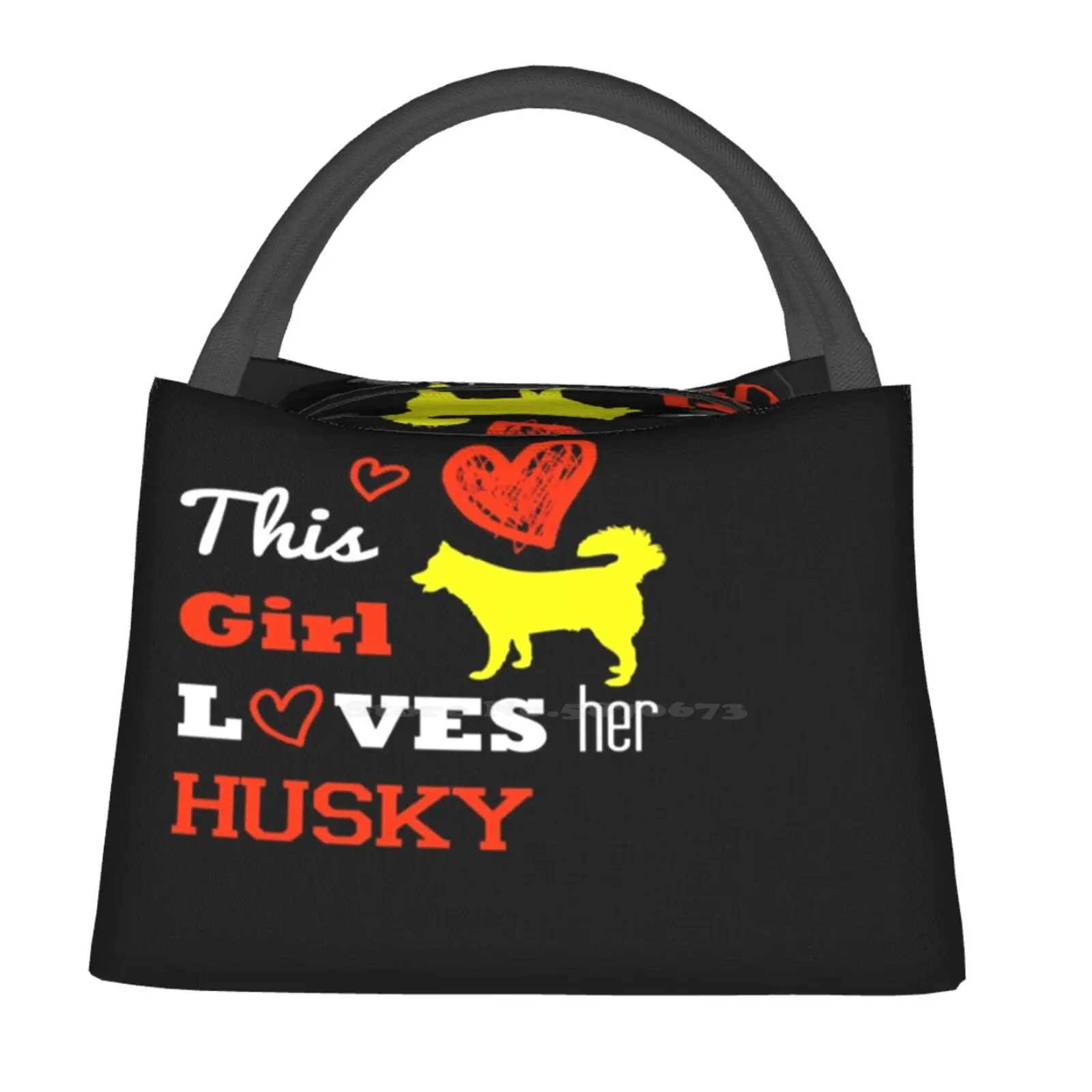 

Husky Girl Insulated Bag For Trip Lunch Picnic Dinner School Husky Dog Dogs Cute Puppy Huskies Animal Pet Pets Pup Animals