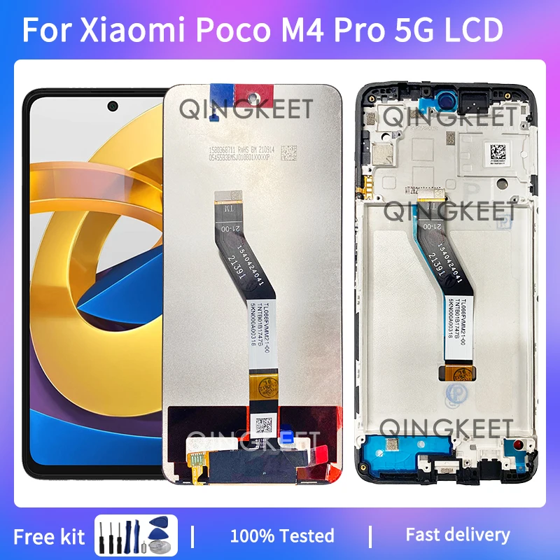 Дисплей 6 дюйма для Xiaomi Poco M4 Pro 5G LCD 21091116AG сенсорный экран дигитайзер в сборе