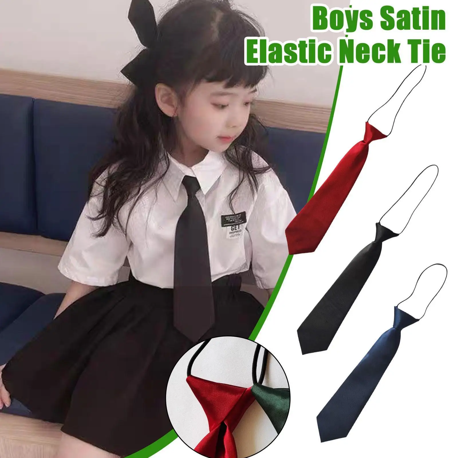 

Baby Tie Black Polyester Elastic Slim Necktie Neck Tie For Child Boys Kids Children Baby Wedding Colour Tie E3B8