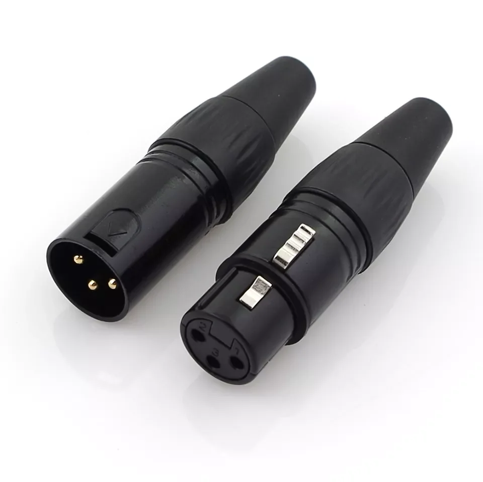 

20pcs high quality xlr male and female plugs, pure copper gold-plated feet, 3-pins style xlr connector welding
