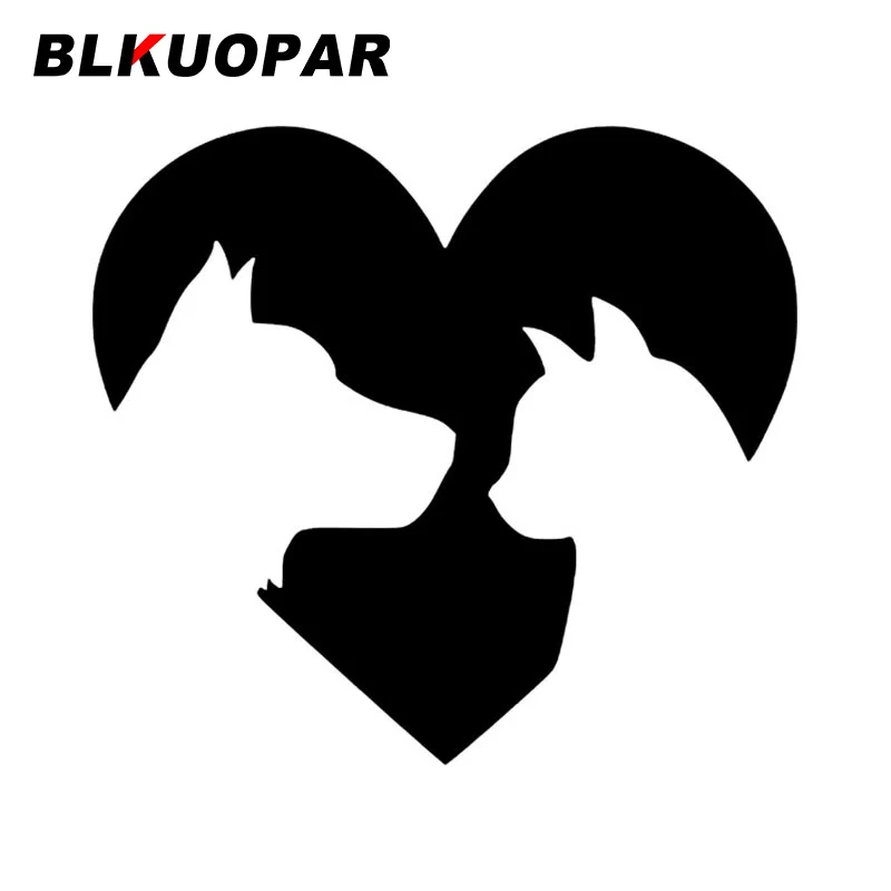 BLKUOPAR Cat Dog Heart Love Silhouette Car Stickers Waterproof Scratch-Proof Decal Bumper Refrigerator Die Cut Accessories |