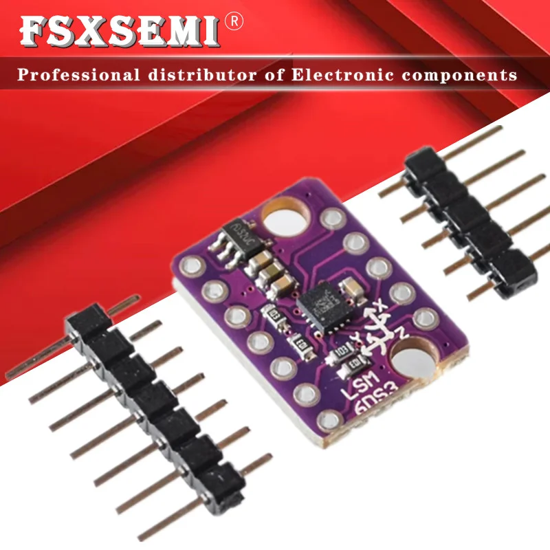 

GY-LSM6DS3 Accelerometer Gyro Embedded Digital Temperature Sensor Board SPI IIC I2C Interface Breakout Module LSM6DS3
