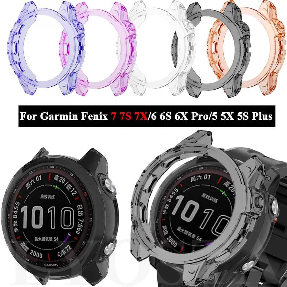 

TPU Protector Case Cover For Garmin Fenix 7 7S 7X Smart Watch Soft Silicone Bumper Frame Shell Accessories For Fenix7 6 6S 6X 5X