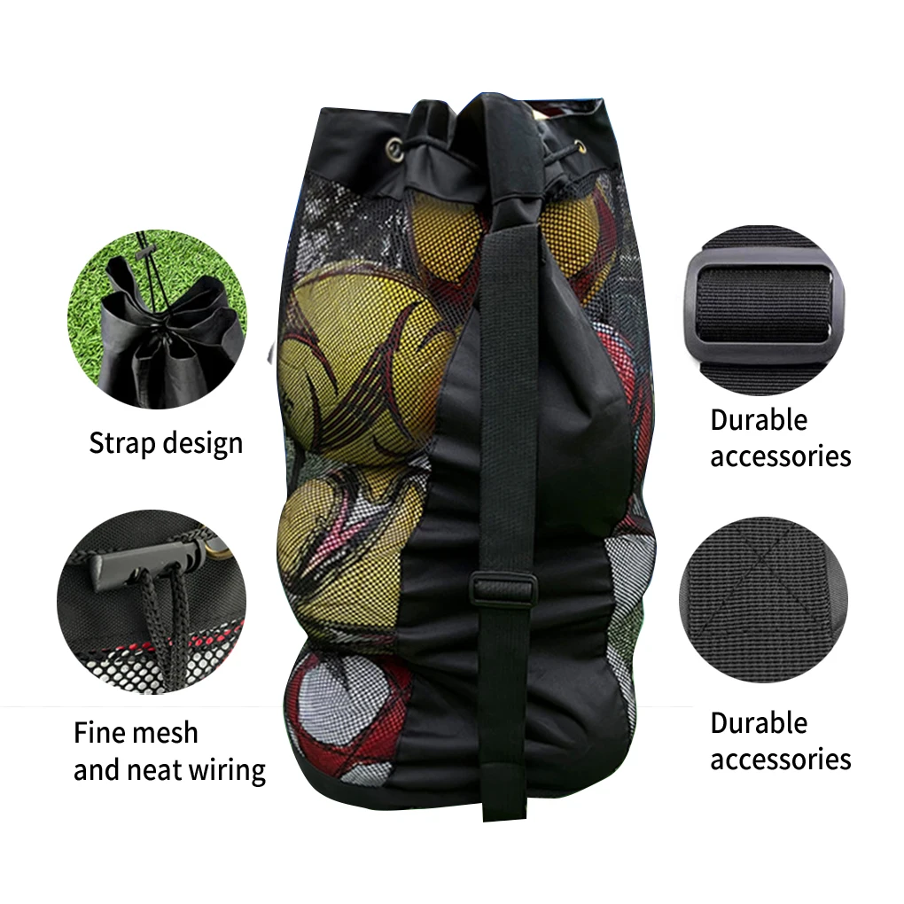 

Football Mesh Bag Oxford Cloth Basketball Soccer Storage Net Reusable Outdoor Sports Training Pocket Accessories S