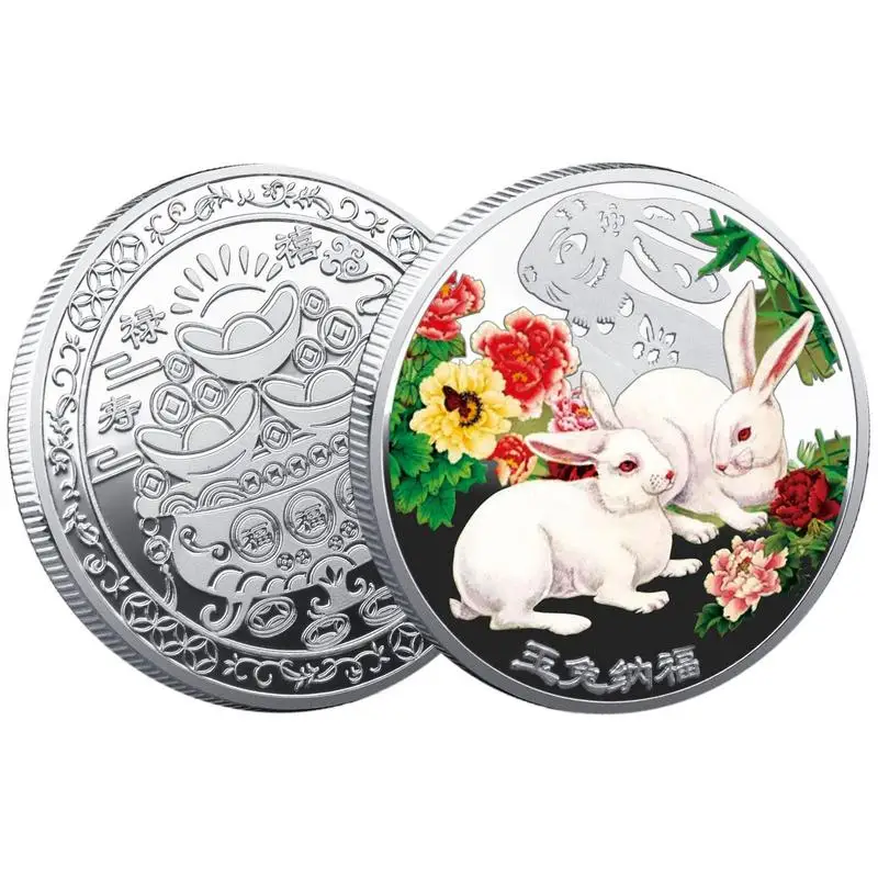 

Chinese New Year Coin 2023 Year Of Rabbit Zodiac Commemorative Coin Gold Silver Good Luck Lunar Year Spring Festival Souvenir