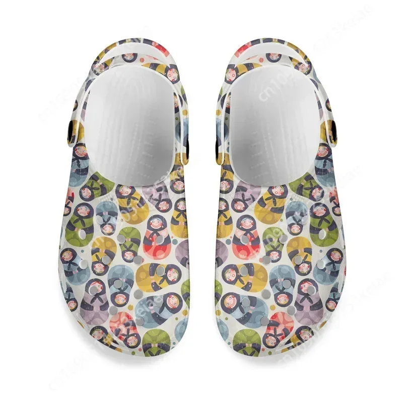 Сандалии Da Uomo Scarpe Estive Con Foro Antiscivolo Zoccoli Motivo Matryoshka Ciabatte Piatte Spiaggia D