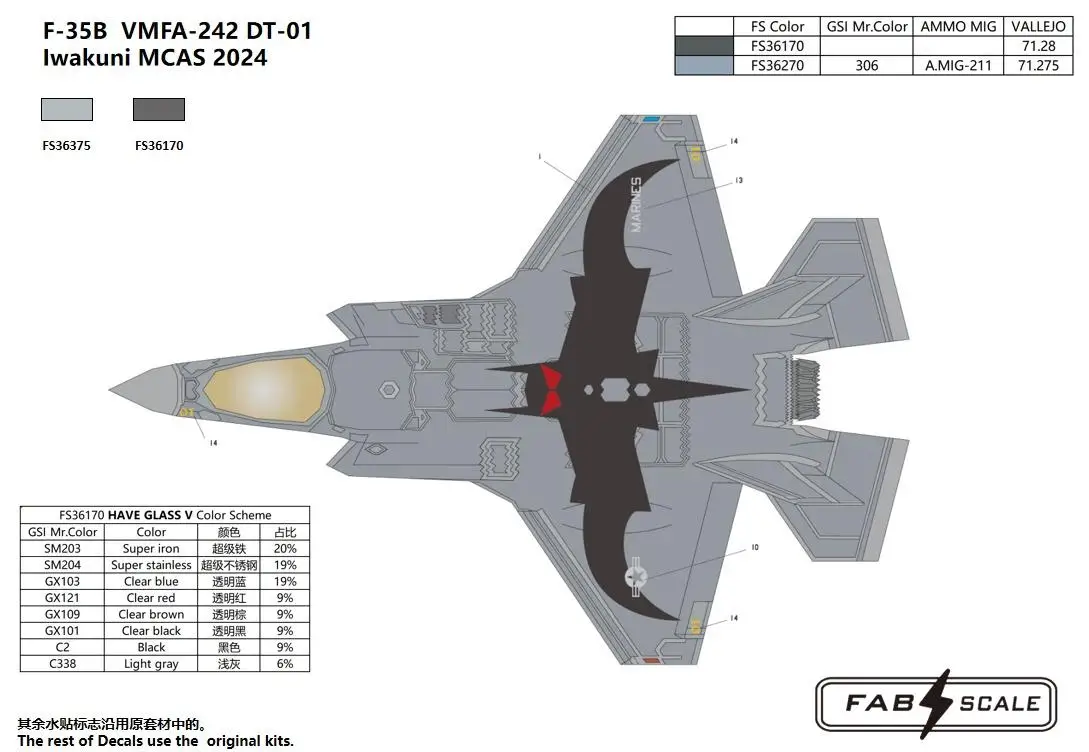 FAB 72026 1/72 F-35B VMFA-242 DT-01 Iwakuni MCAS 2024