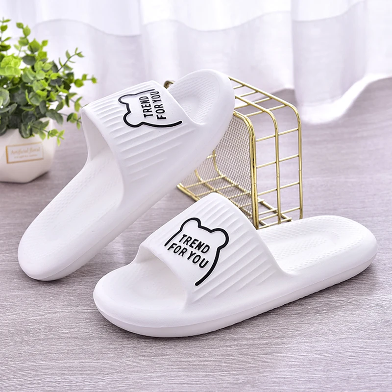 Couple Bathroom Home Slippers Women and Men Fashion Soft Sole EVA Indoor Sliders Woman Sandals 2023 Summer Non-slip Flip Flops
