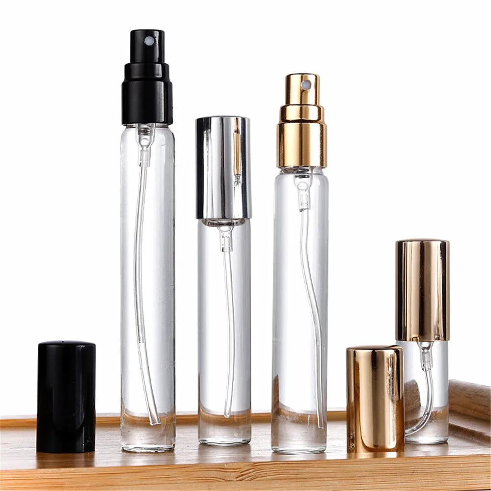 

5ml 10ml 15ml Portable Mini Glass Refilable Perfume Sample Bottle Spray Pump Empty Cosmetic Container Atomizer Bottle For Travel