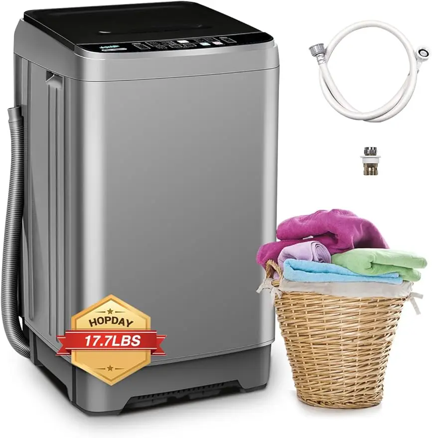 

Fully Automatic Portable Washing Machine Stainless Steel Drum Large Capacity Children's Lock (Gray)