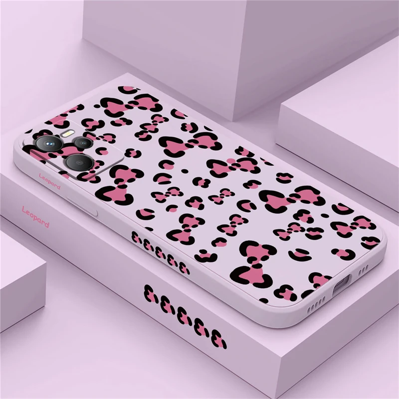 Ретро чехол с леопардовым принтом для OPPO Realme C63 C12 C21Y C30 C33 C55 C53 C65 C20 C25Y