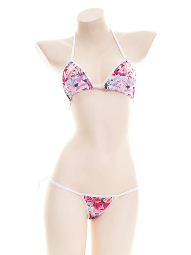 Бикини 2022 сексуальный кружевной купальник на бретельках с аниме комиксным