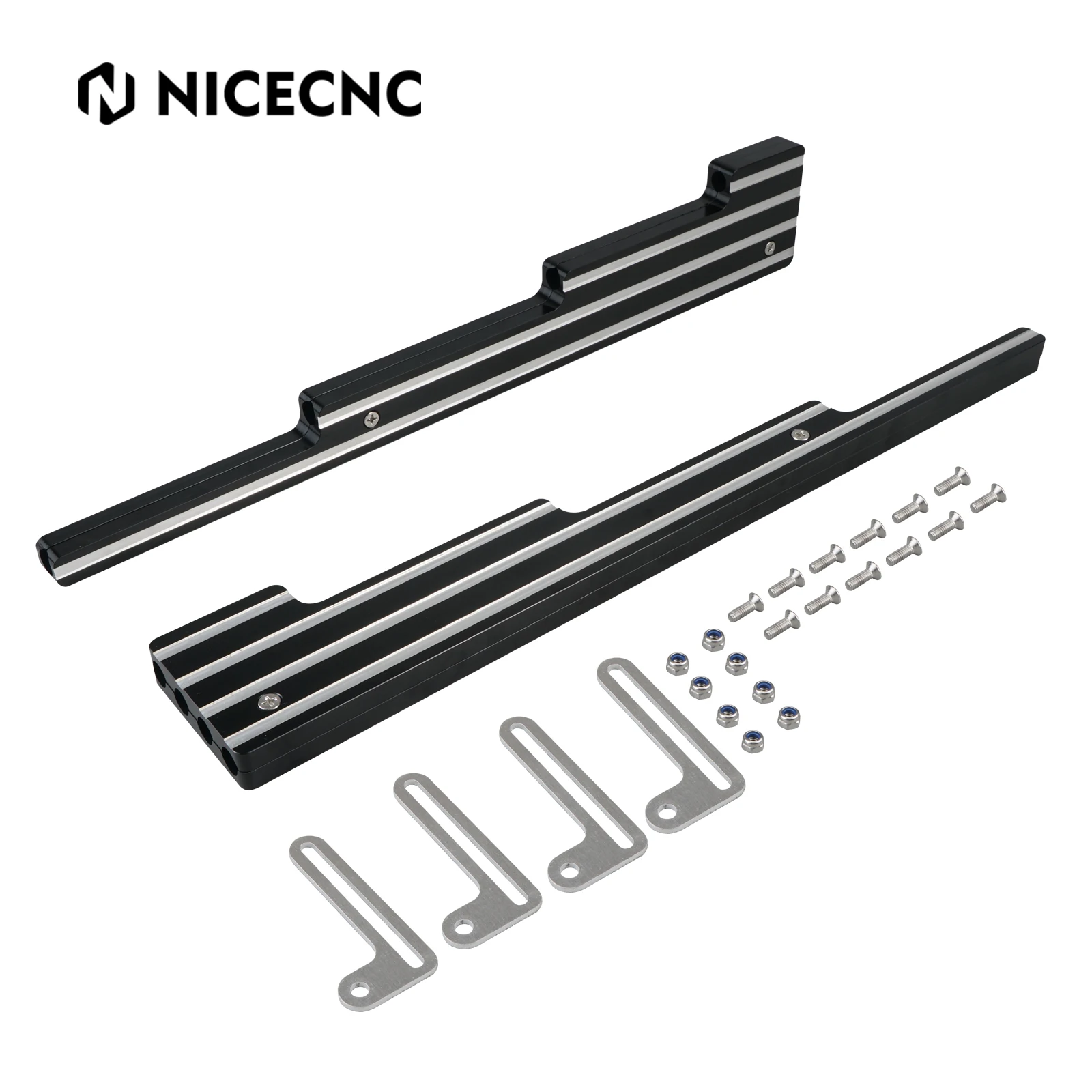 

NICECNC Spark Plug Wire Looms Holders for Chevy Small Block SBC BBC 350 Aluminum Retro Fin Spark Plug Wire Looms Accessories